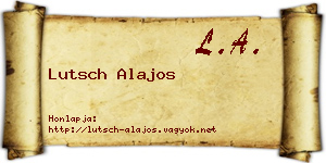 Lutsch Alajos névjegykártya